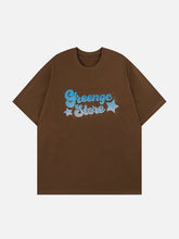 T-Shirt mit Buchstabenstickerei und Farbverlauf